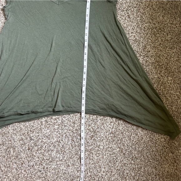 Express Green Asymmetrical Cap Sleeve Tunic Casual Lightweight Comfy Small - Picture 6 of 6